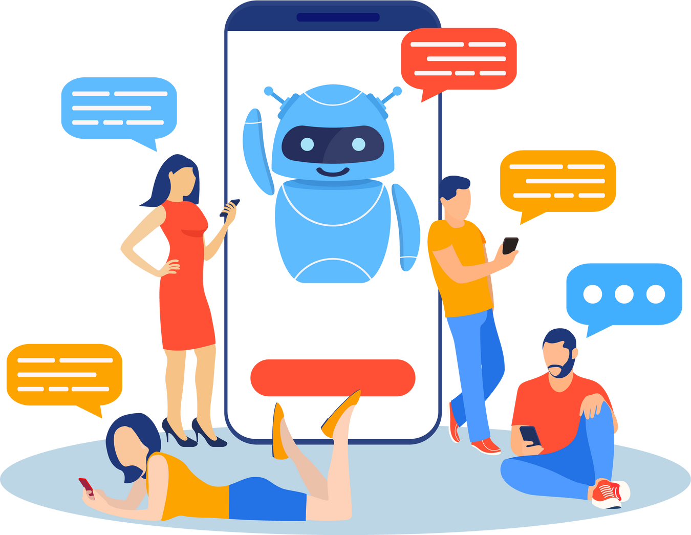 Chatbot ai and customer service concept.